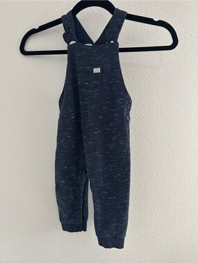 F&F Navy Speckle Cotton-Blend Kids Overalls